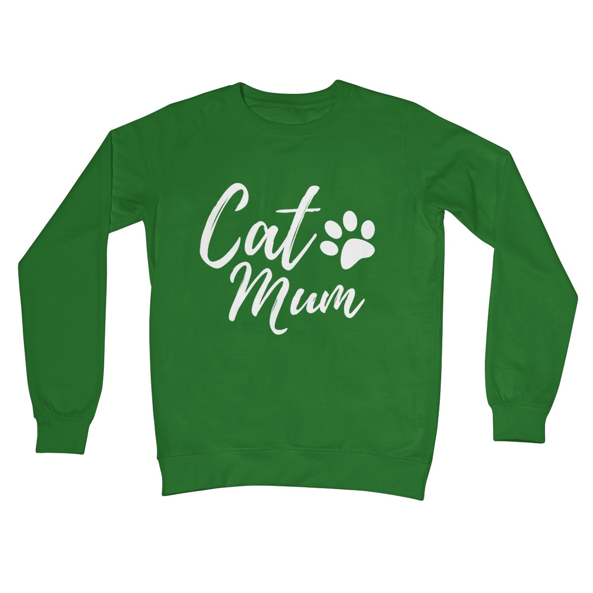 cat mum jumper light green