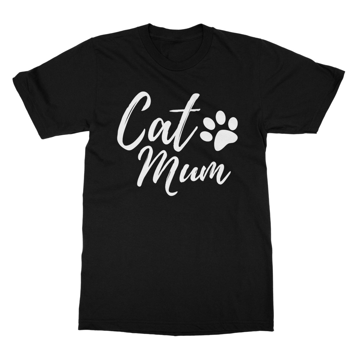 cat mum t shirt black