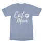 cat mum t shirt blue