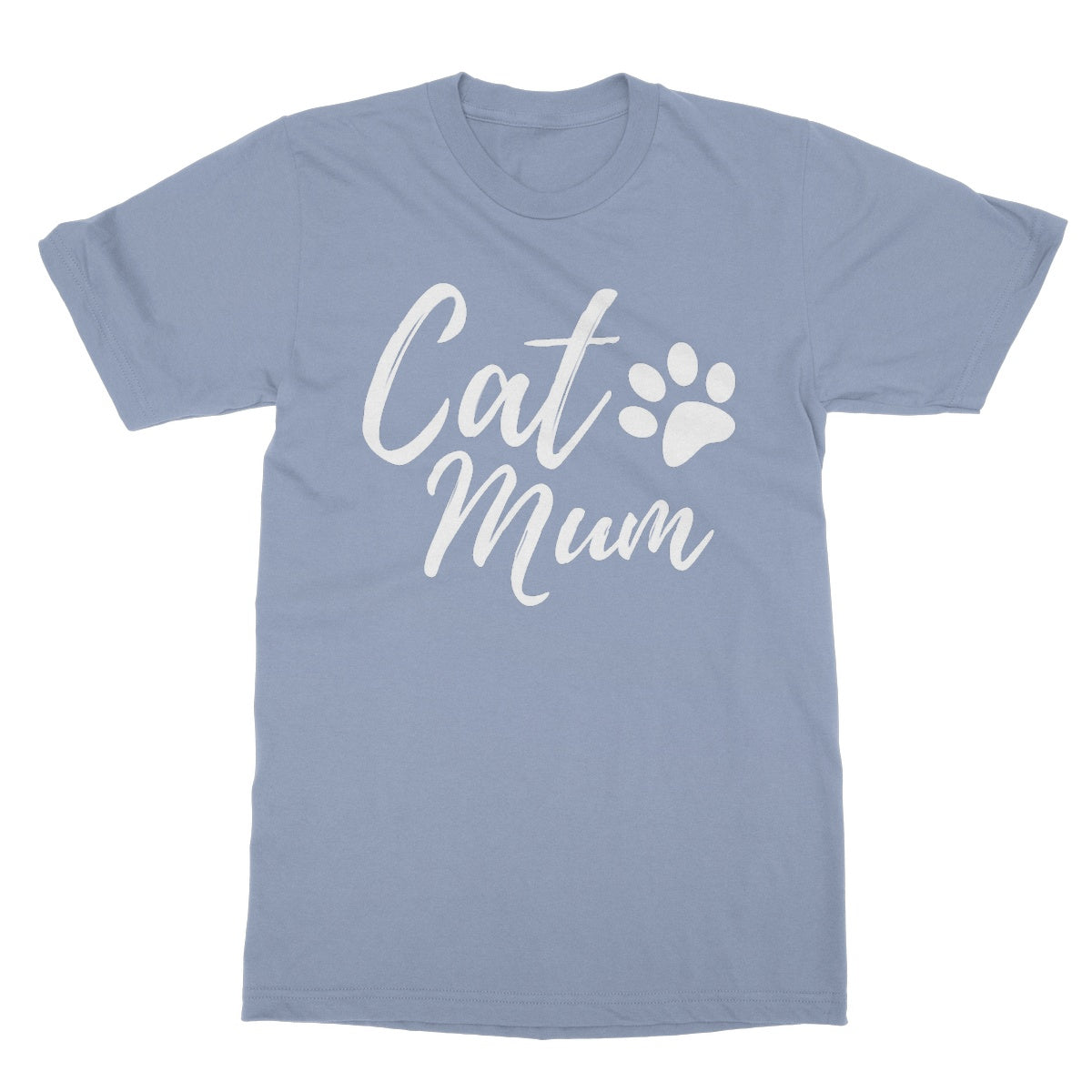 cat mum t shirt blue