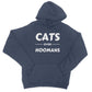 cats over hoomans hoodie navy