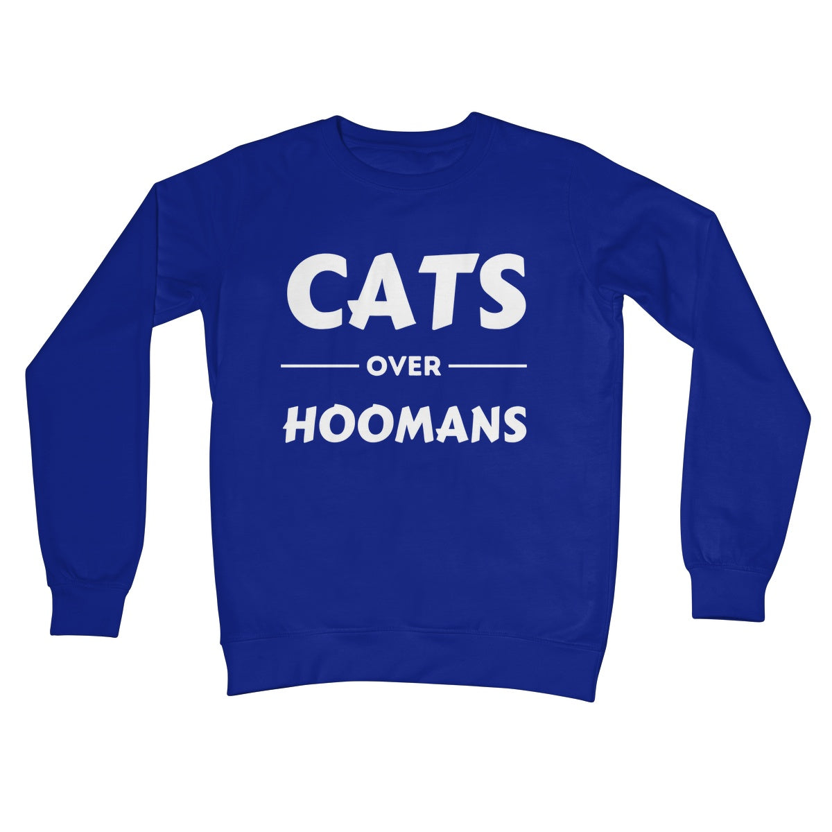 cats over hoomans jumper blue
