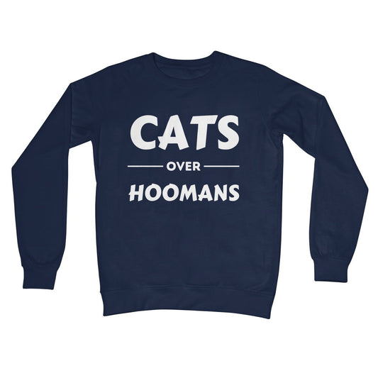 cats over hoomans jumper navy