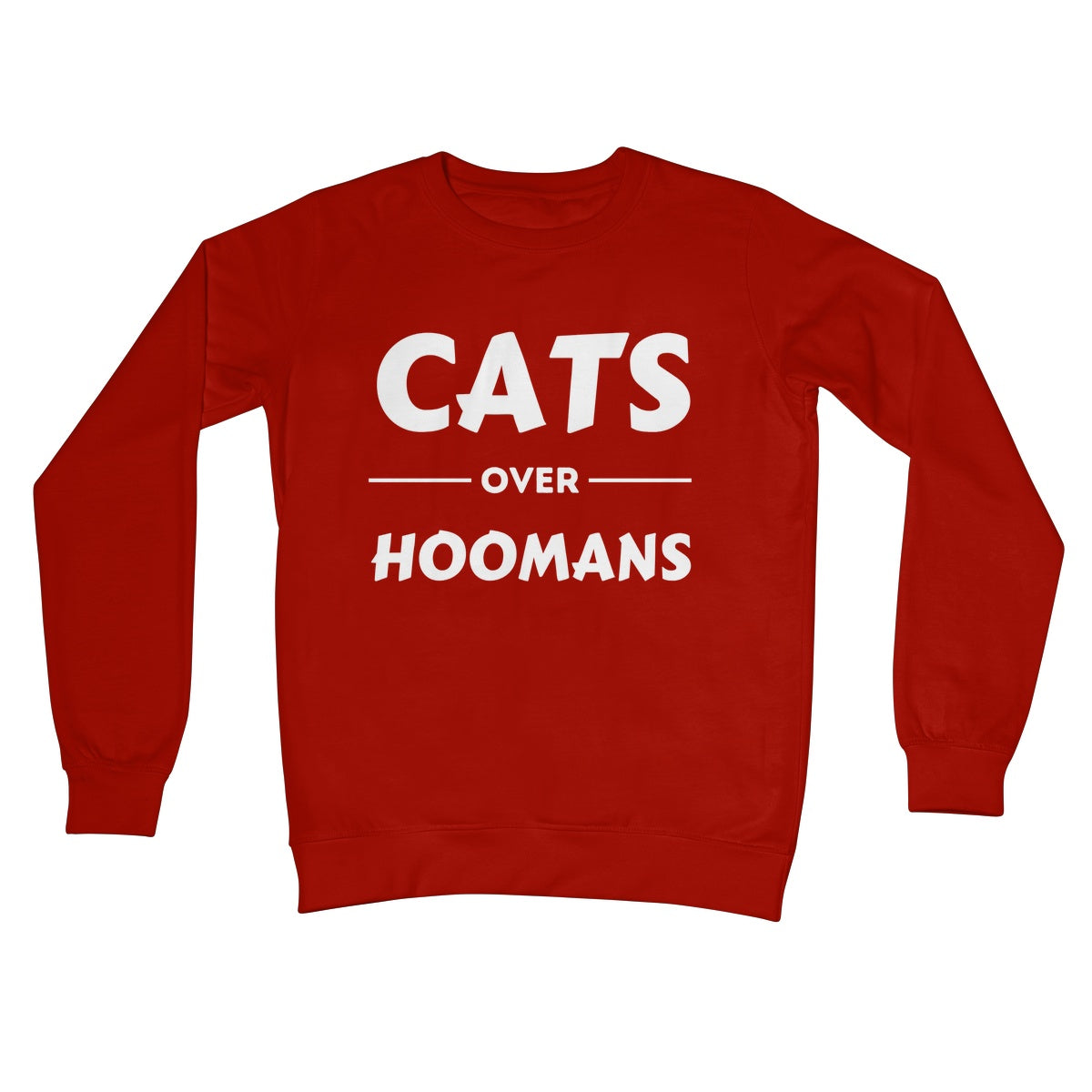 cats over hoomans jumper red