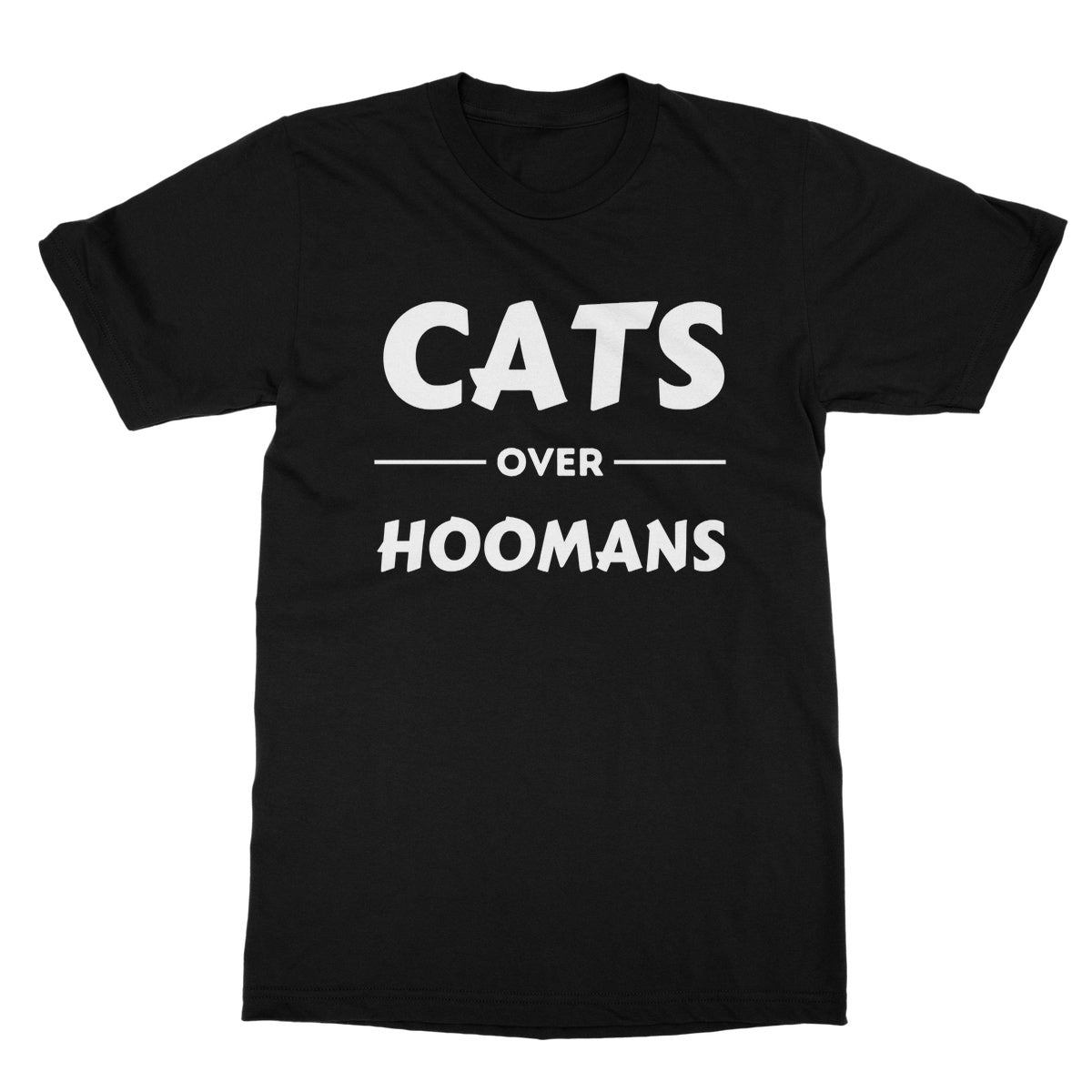 cats over hoomans t shirt black