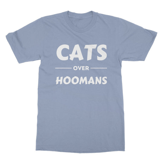 cats over hoomans t shirt blue