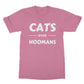 cats over hoomans t shirt pink