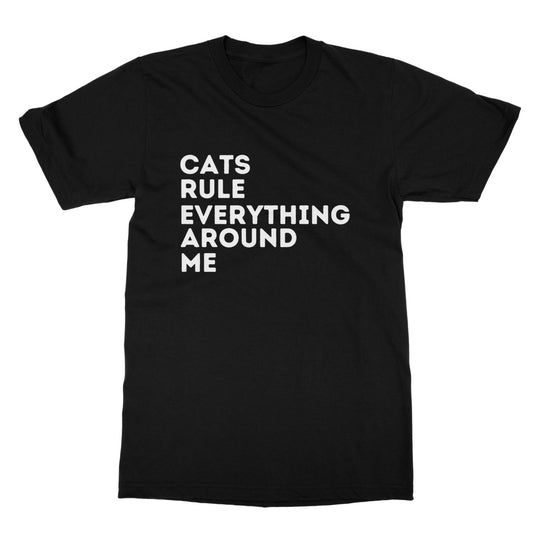 cats rule everything around me t shirt black