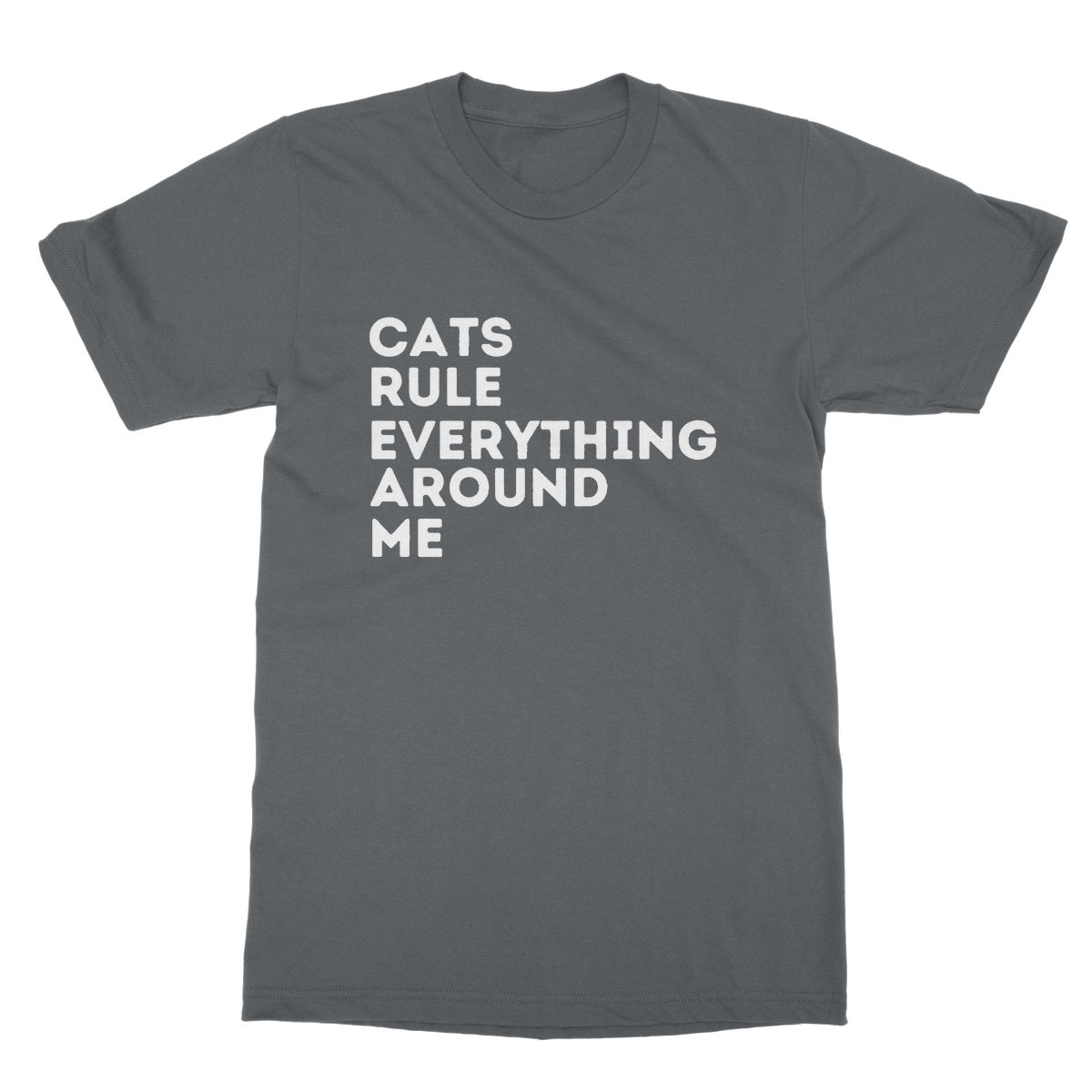 cats rule everything around me t shirt grey