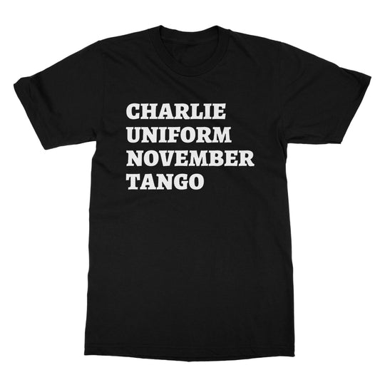 charlie uniform november tango t shirt black