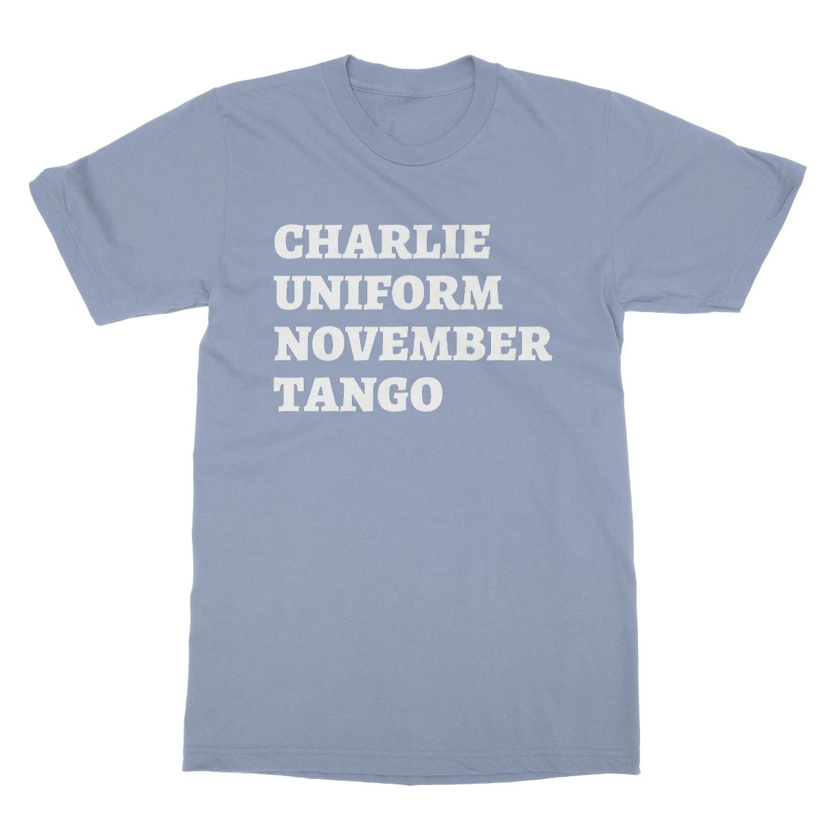 charlie uniform november tango t shirt blue