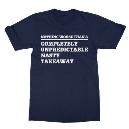 Completely Unpredictable Nasty Takeaway T-Shirt - Navy - Funny T-Shirt