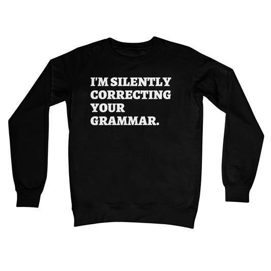 correcting your grammar jumper black