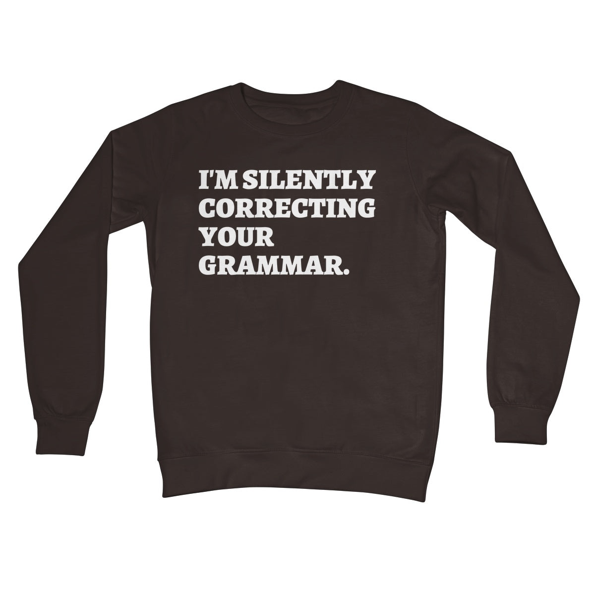 correcting your grammar jumper brown