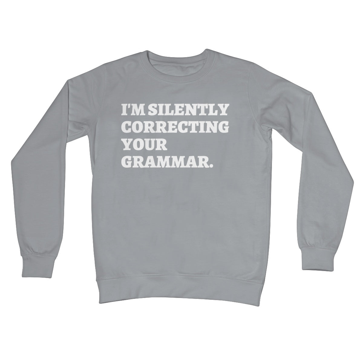 correcting your grammar jumper grey