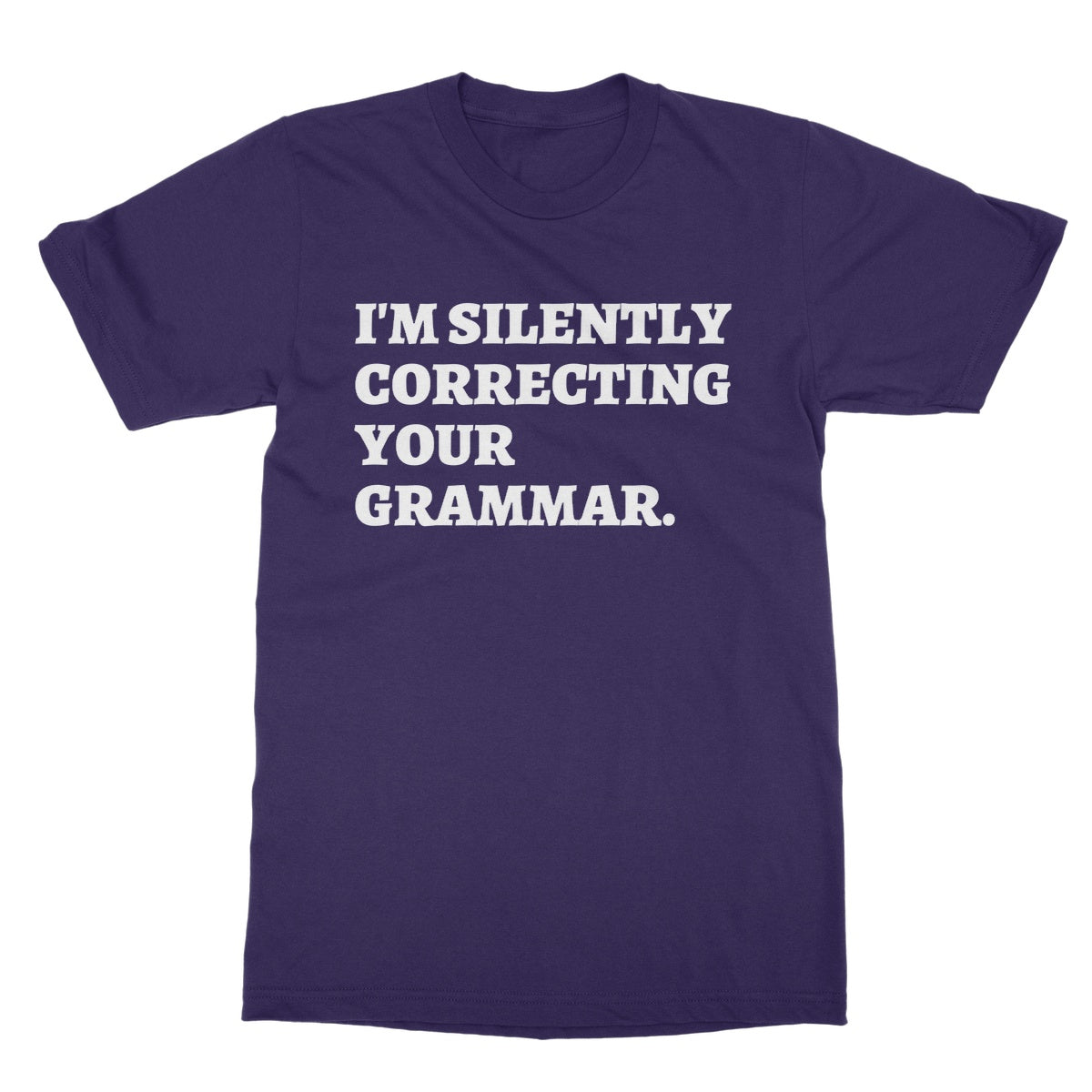 correcting your grammar t shirt purple
