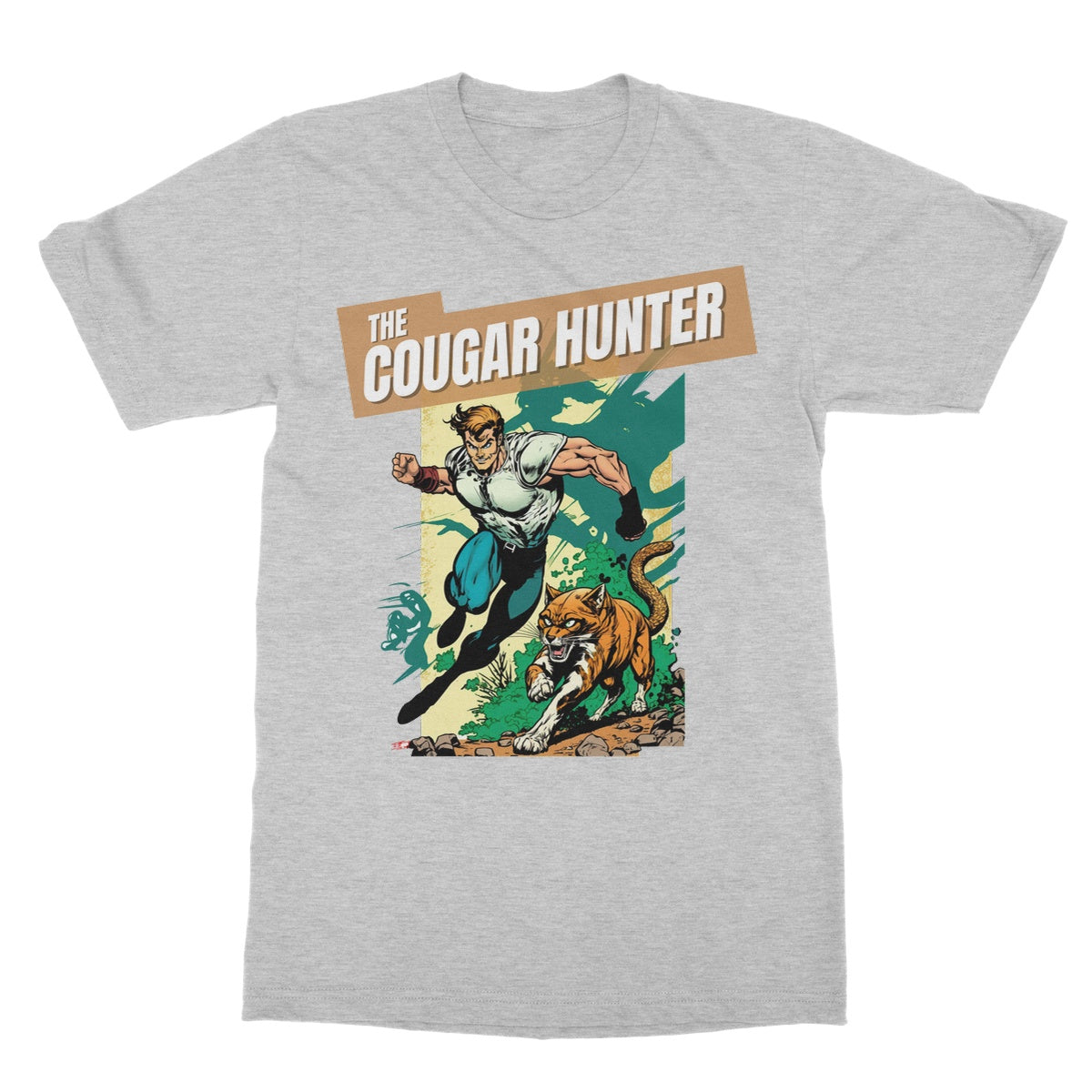 cougar hunter t shirt light grey