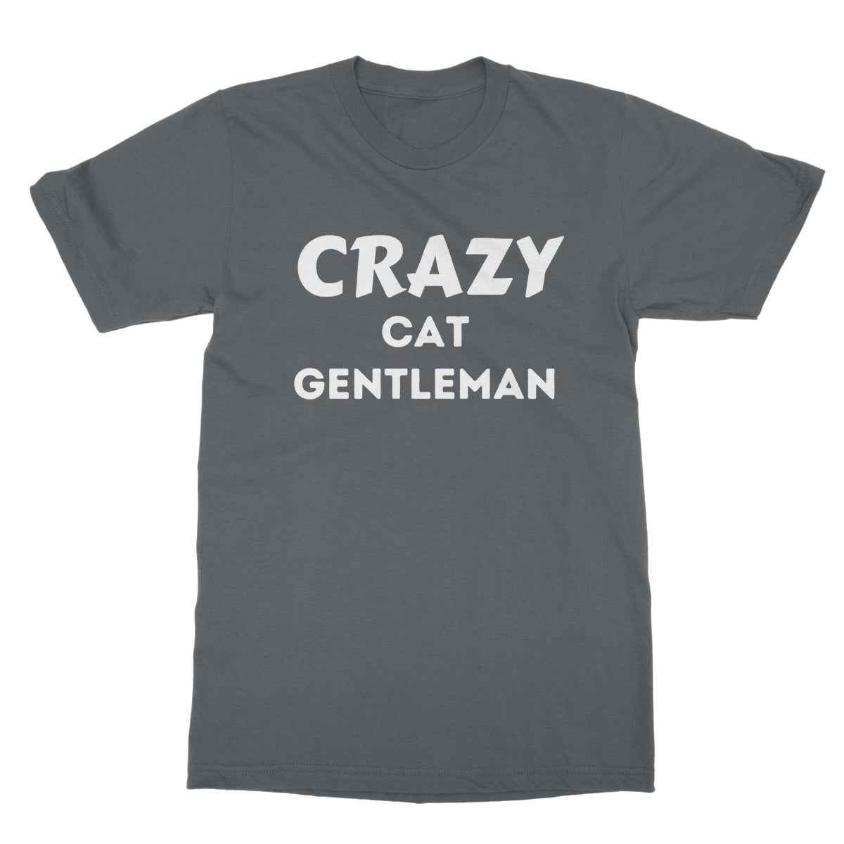crazy cat gentleman t shirt grey