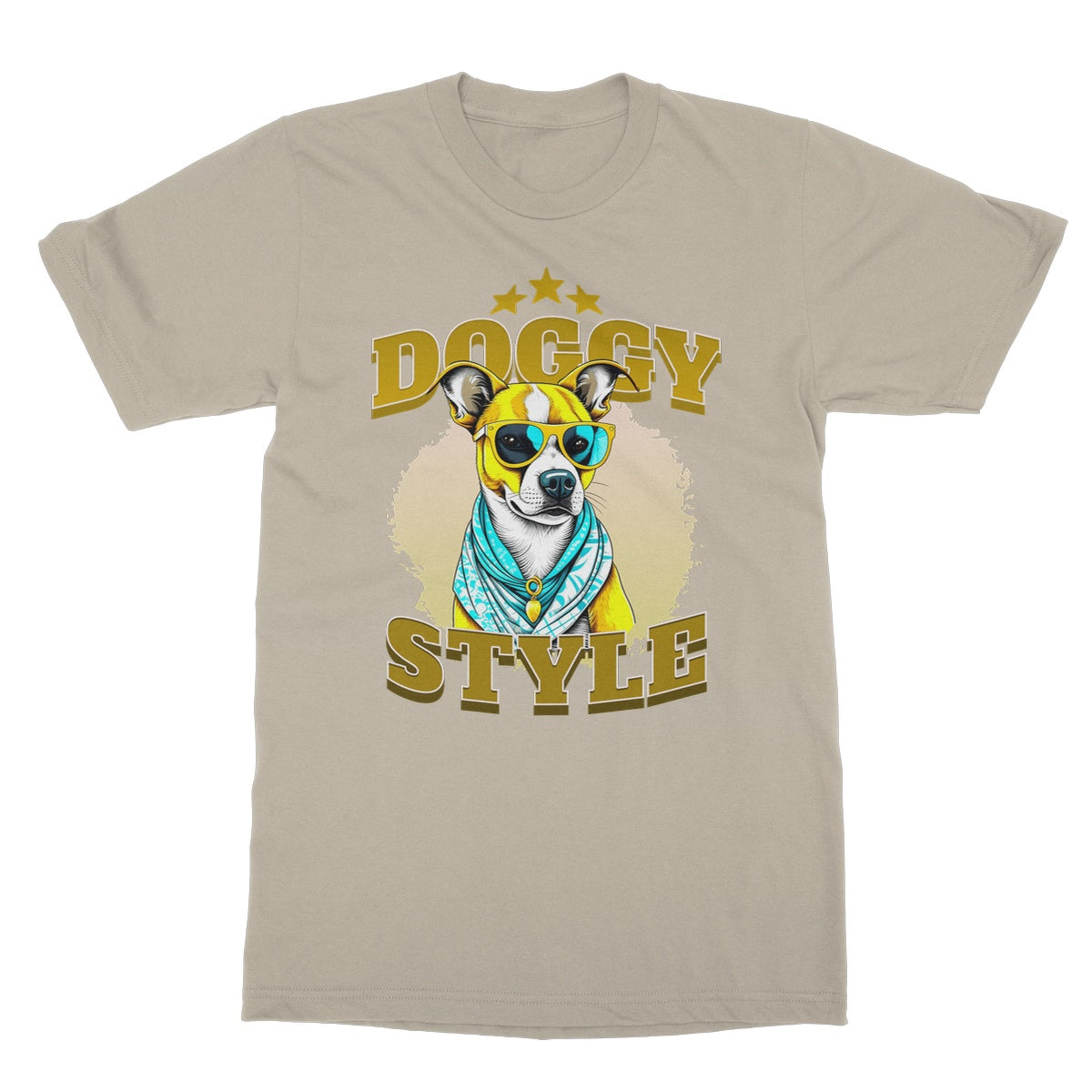 doggy style t shirt beige