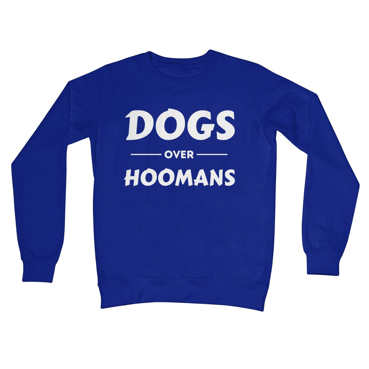 dogs over hoomans jumper blue