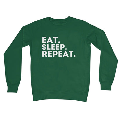 Eat Sleep Repeat Jumper - Bottle Green - Funny Jumper