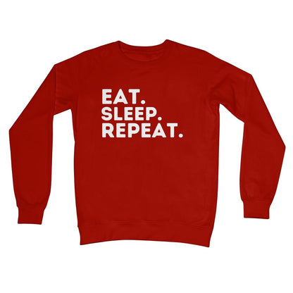 Eat Sleep Repeat Jumper - Fire Red - Funny Jumper