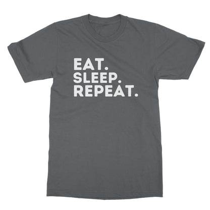 Eat Sleep Repeat T-Shirt - Charcoal - Funny T-Shirt