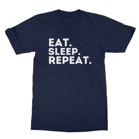 eat sleep repeat t shirt navy