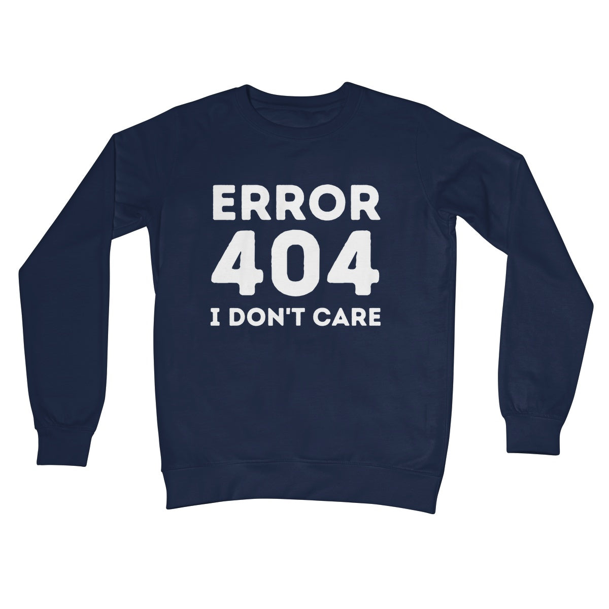 error 404 I don't care jumper navy