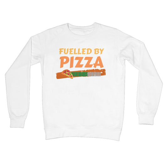 fuelled by pizza jumper white