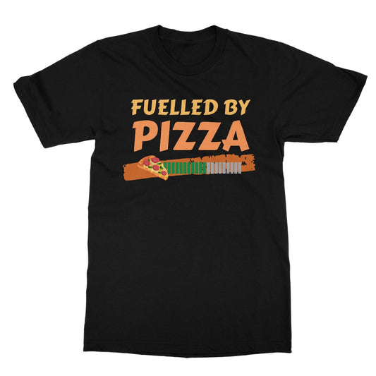 fuelled by pizza t shirt black
