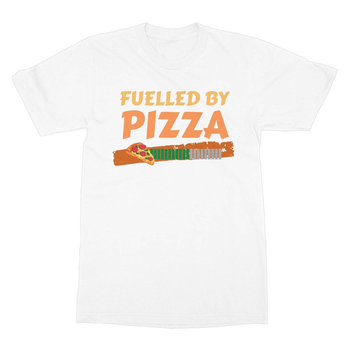 fuelled by pizza t shirt white