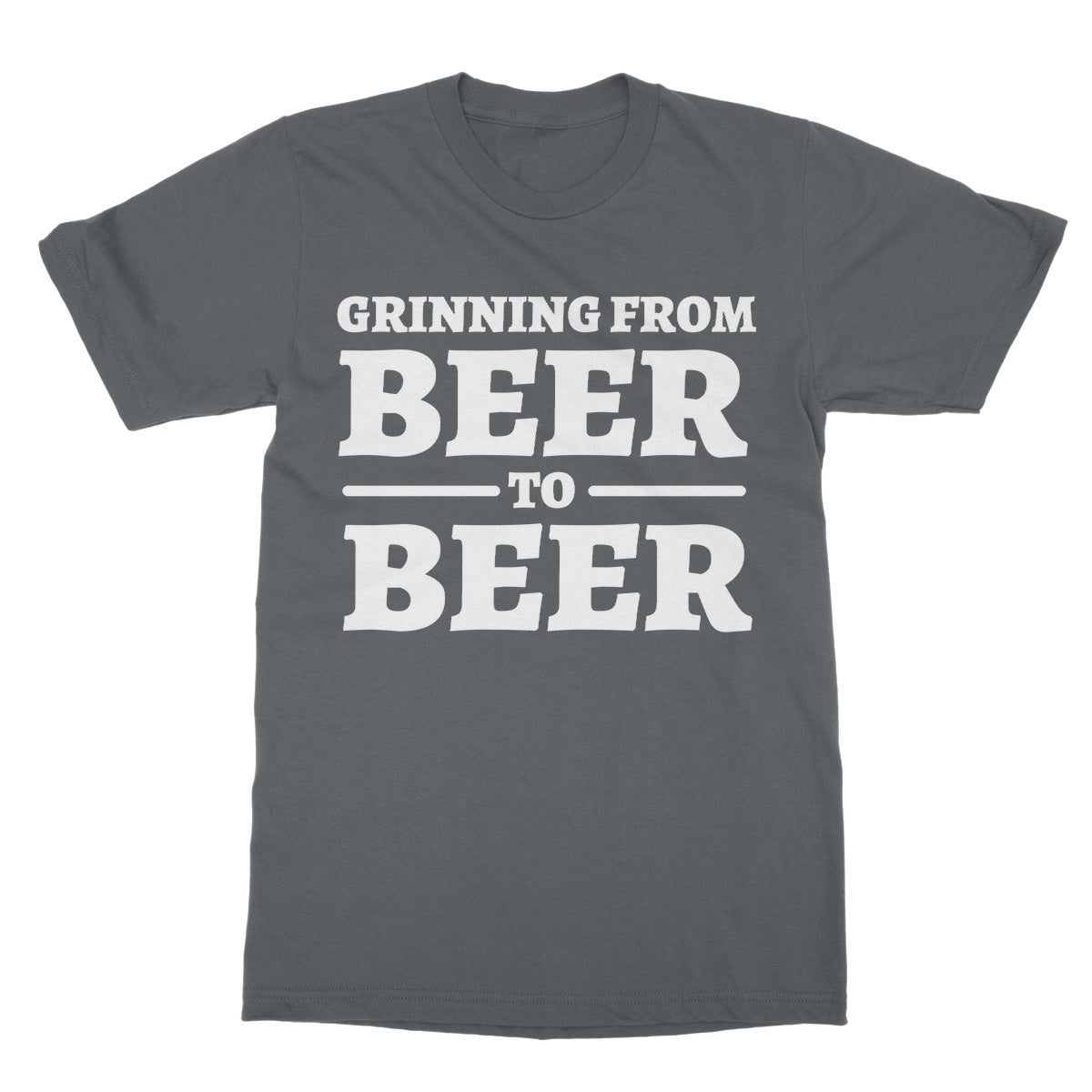 grinning beer to beer t shirt grey