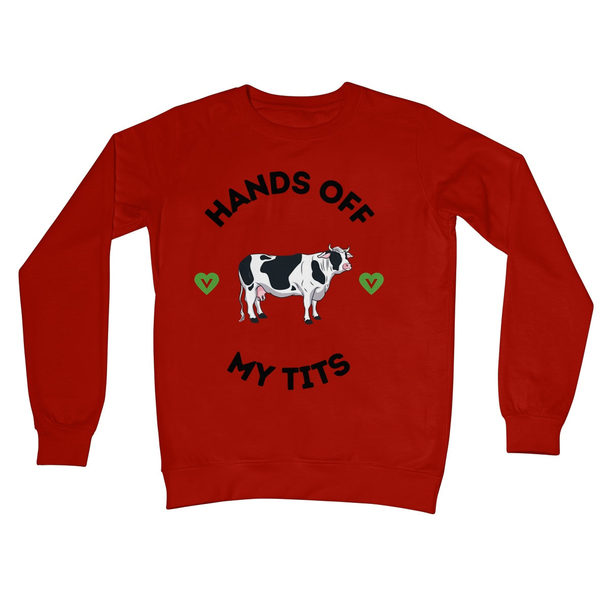 hands off my tits jumper red