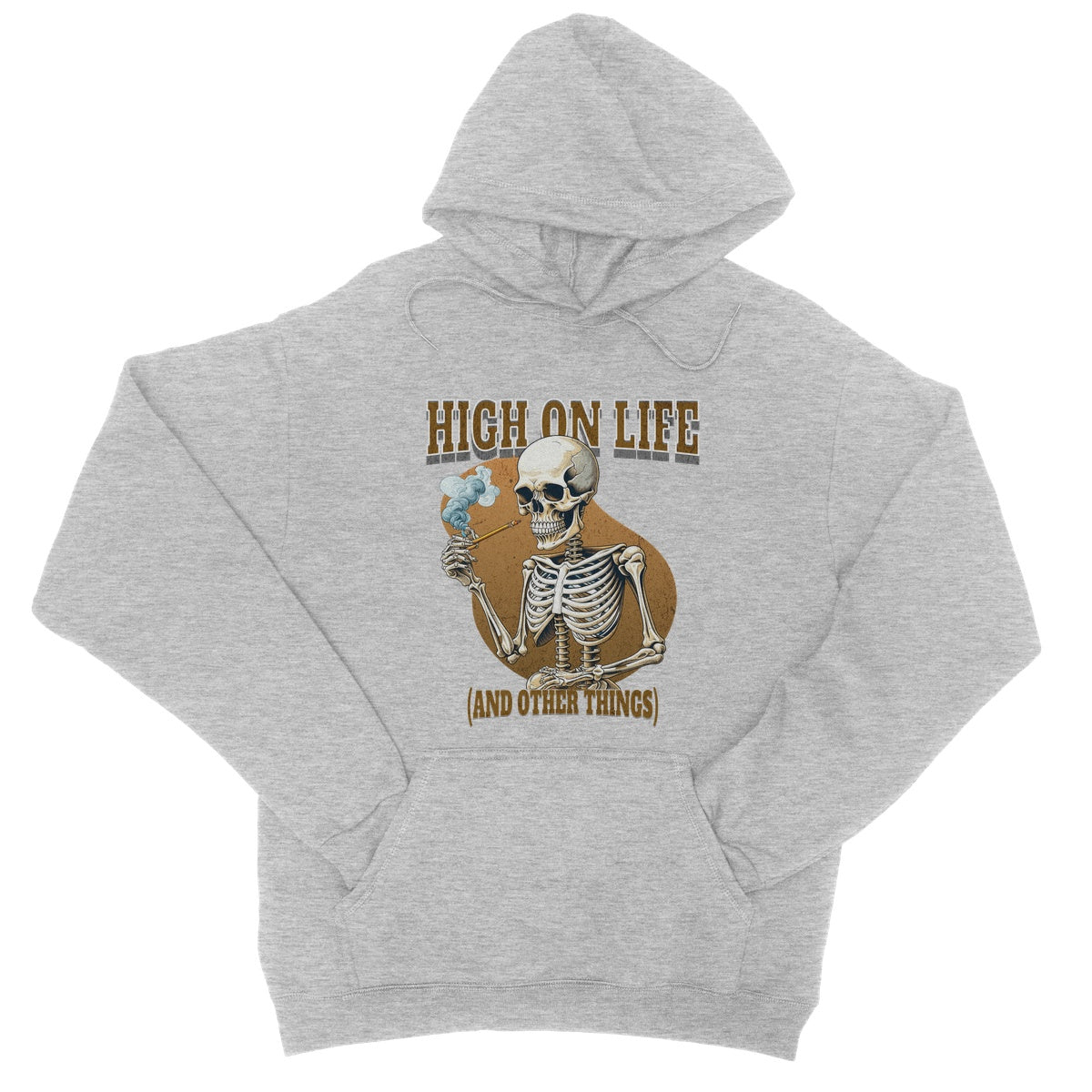 high on life t hoodie grey