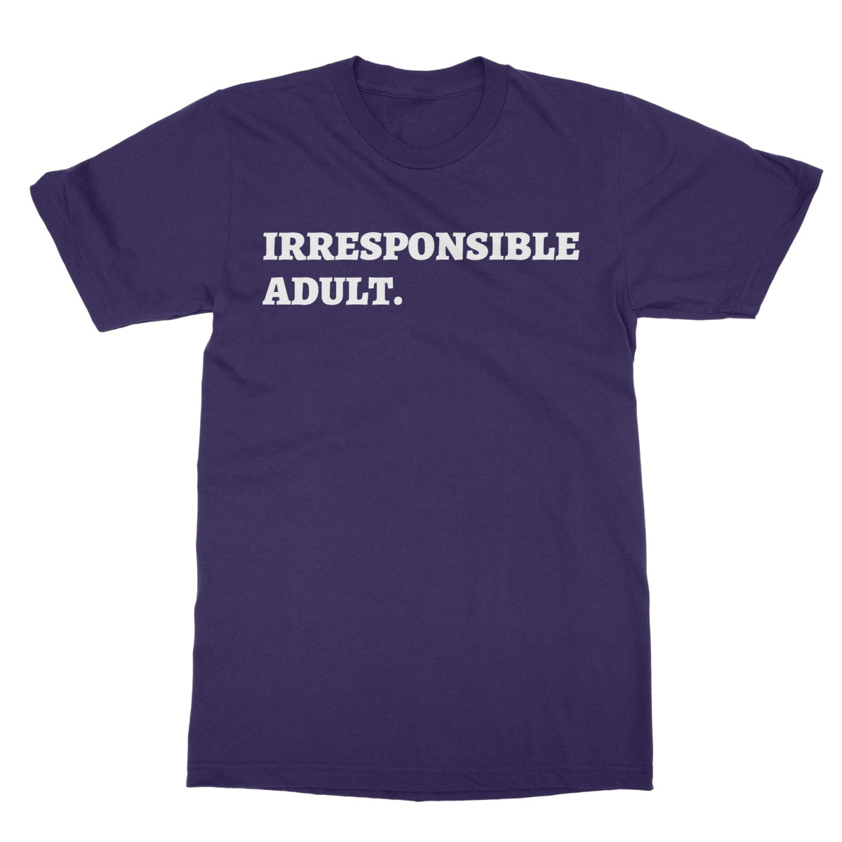 irresponsible adult t shirt purple