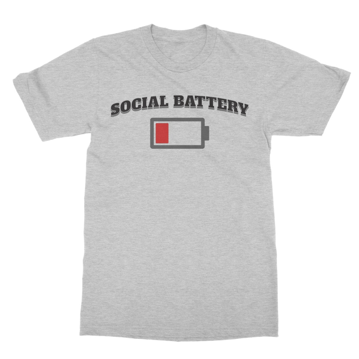low social battery t shirt grey