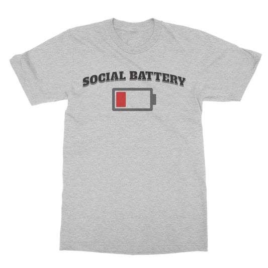 low social battery t shirt grey
