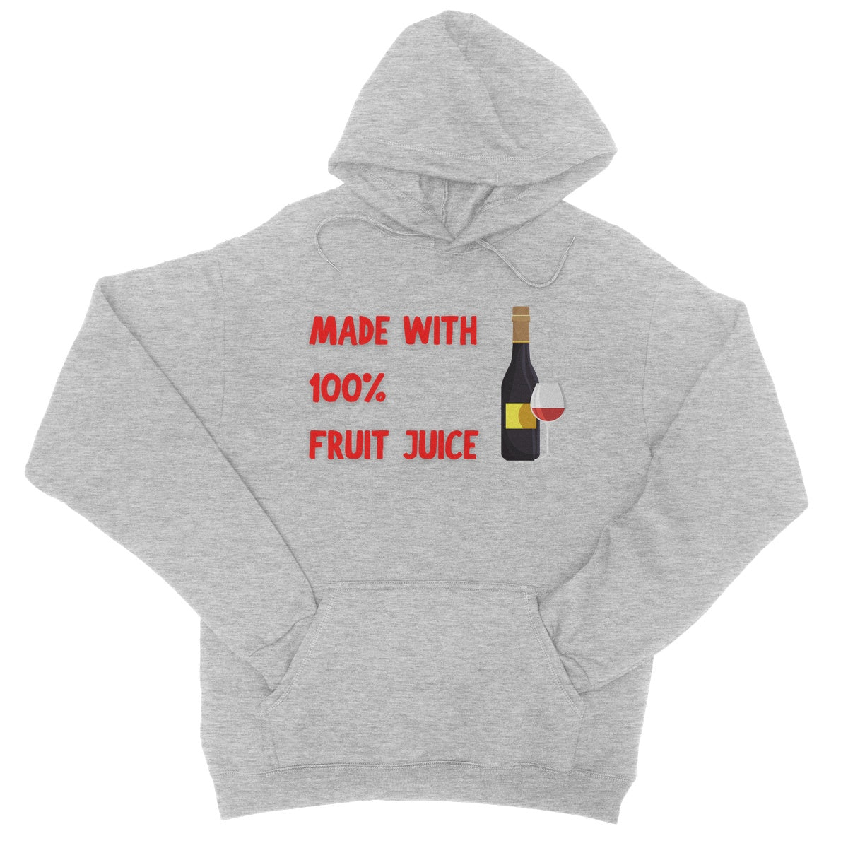 made with 100% fruit juice hoodie light grey