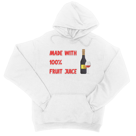 made with 100% fruit juice hoodie white