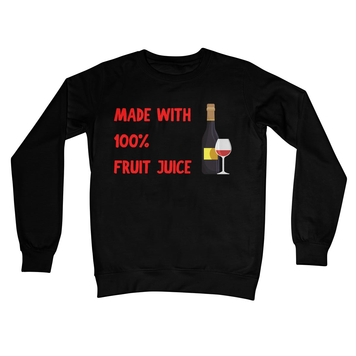 made with 100% fruit juice jumper black