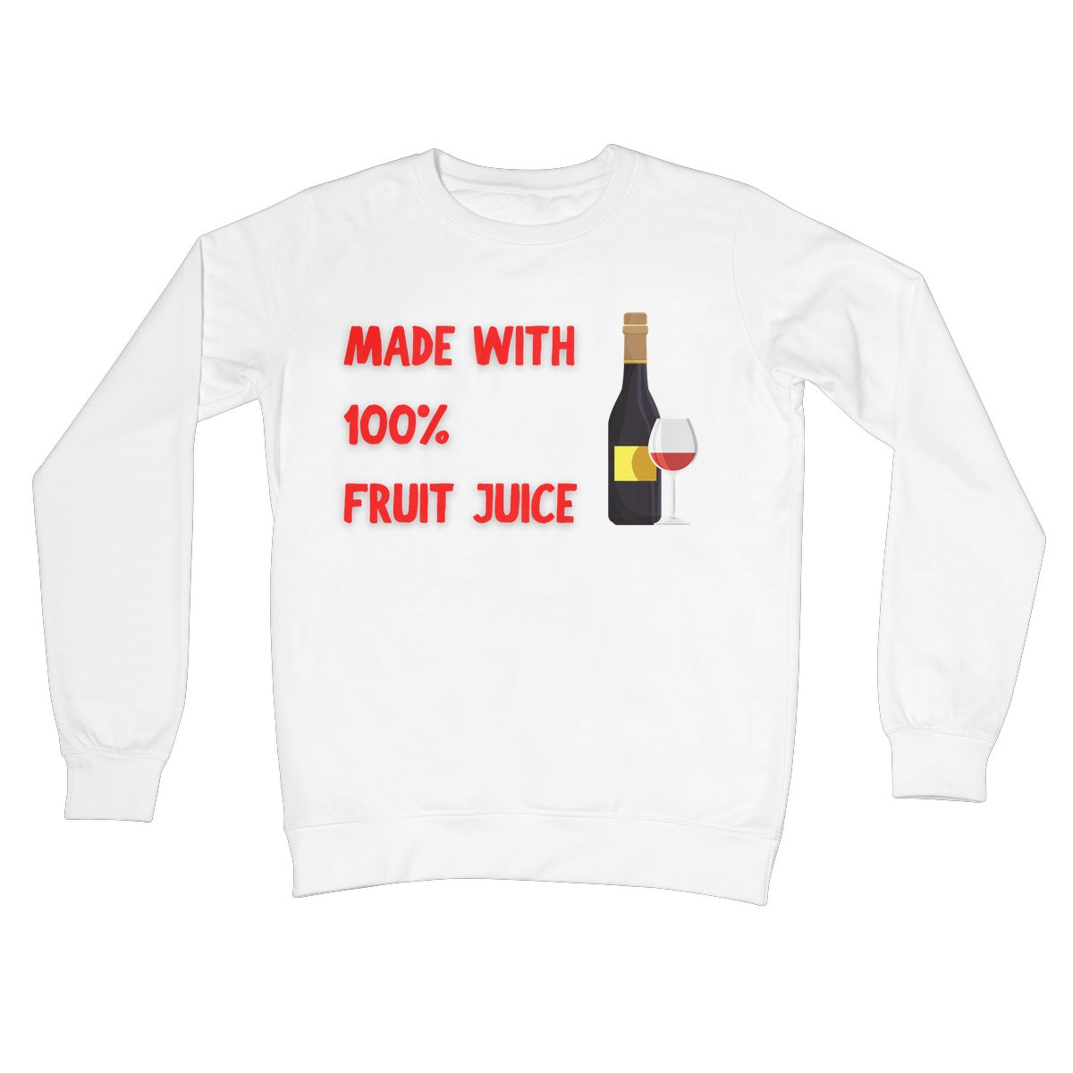 made with 100% fruit juice jumper white