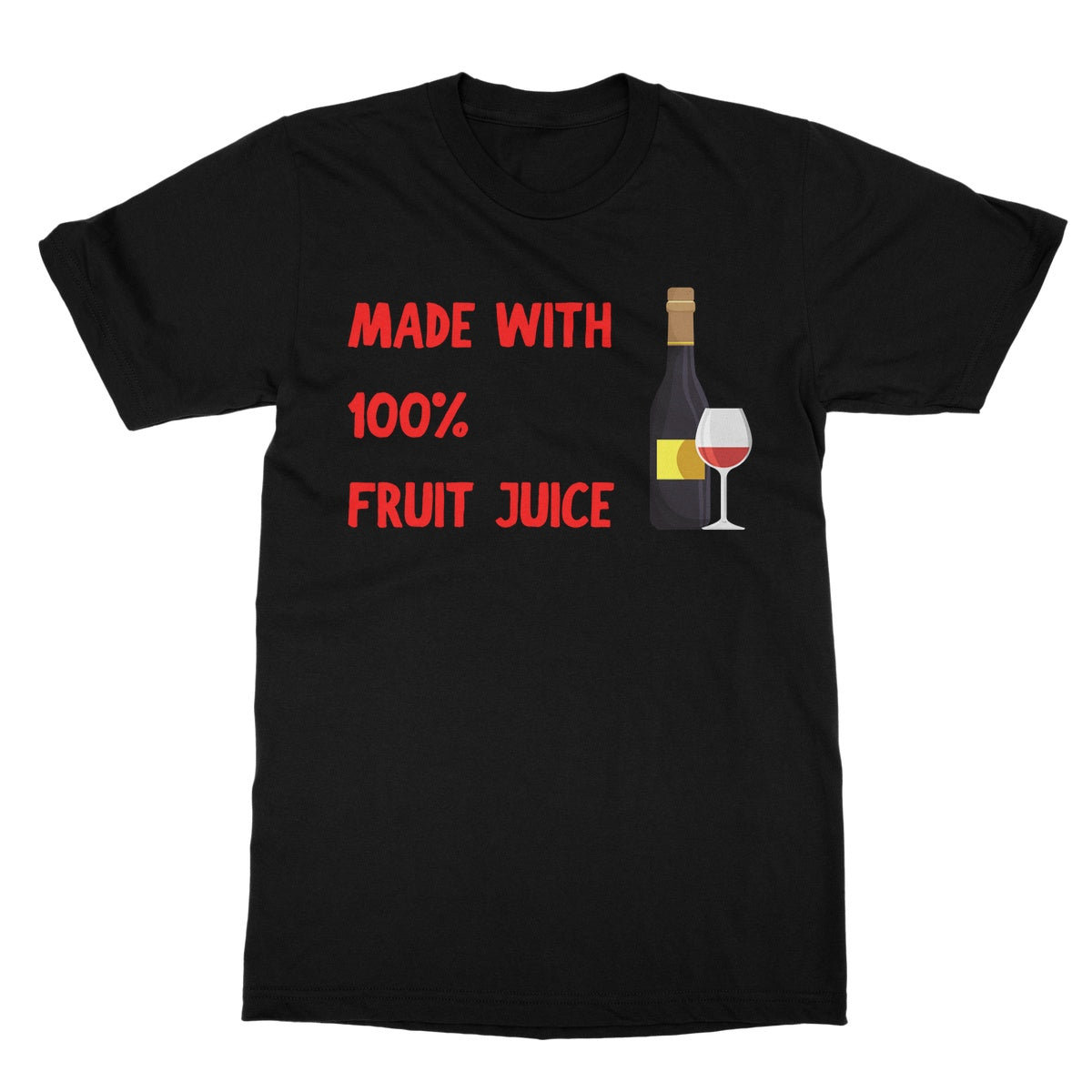 made with 100% fruit juice t shirt black