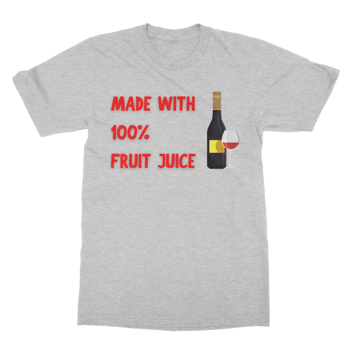 made with 100% fruit juice t shirt grey