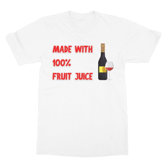 made with 100% fruit juice t shirt white