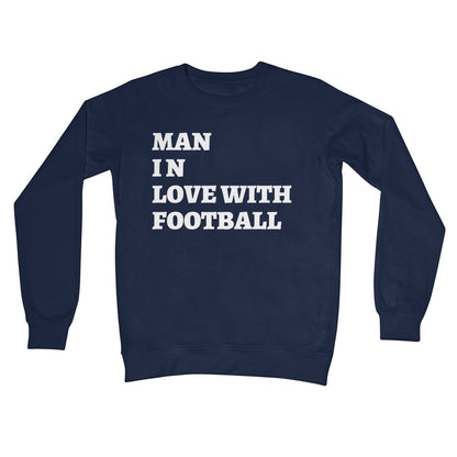 Man In Love With Football Jumper - Oxford Navy - Funny Jumper