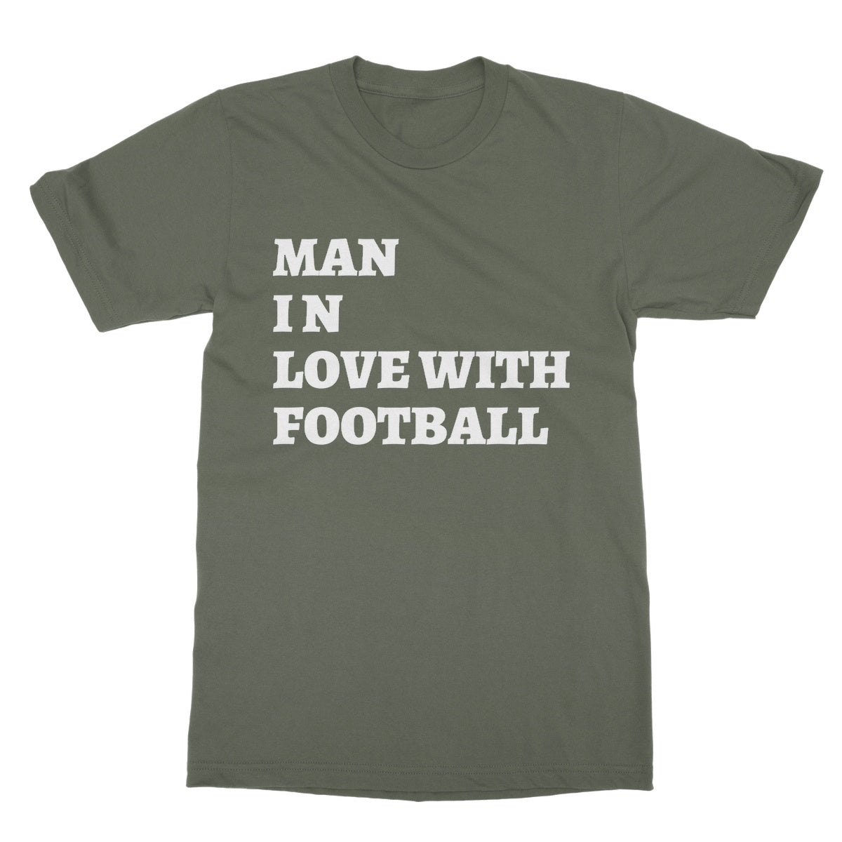 man in love with football t shirt green