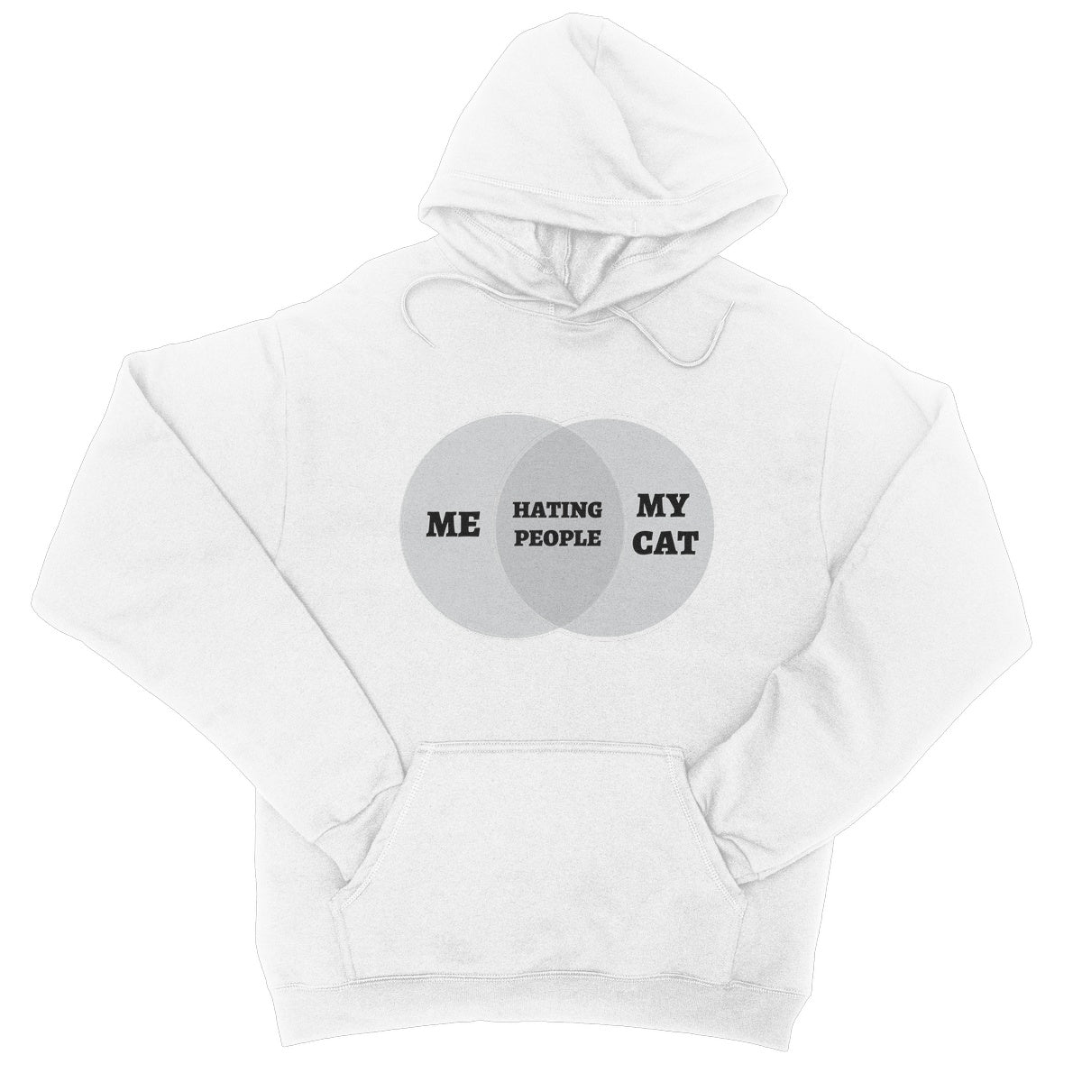 me and my cat hating people hoodie white