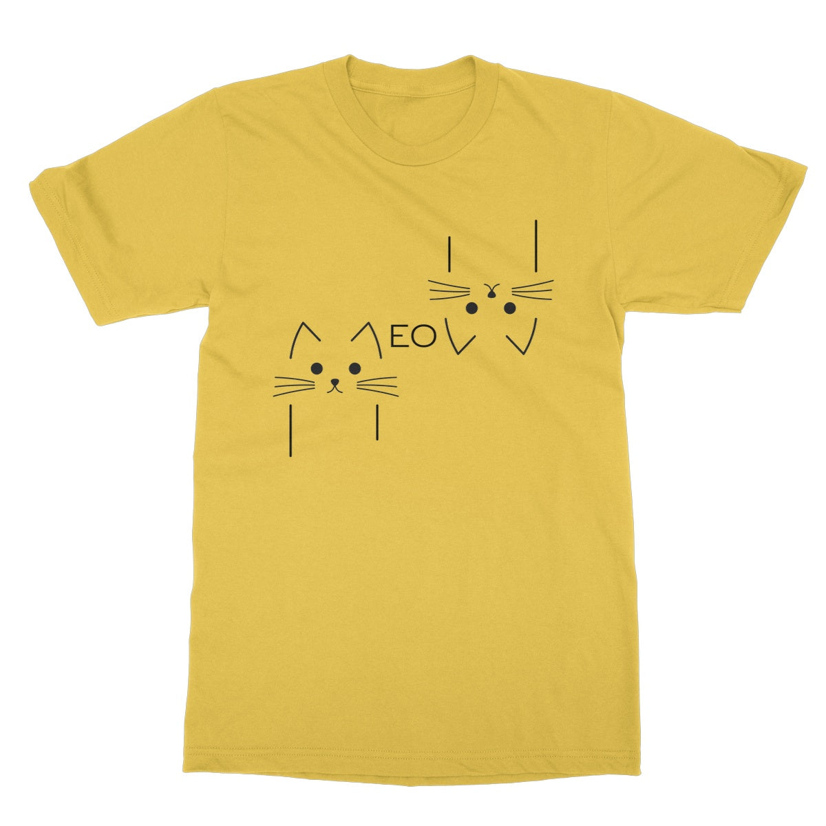 meow outline t shirt yellow