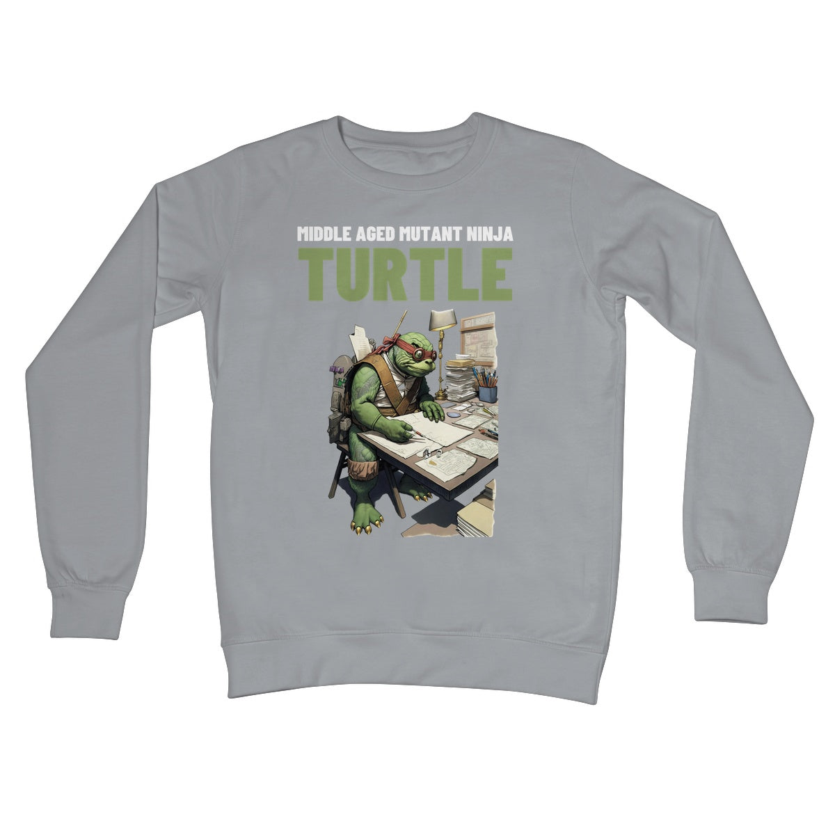 middle aged mutant ninja turtle jumper steel grey